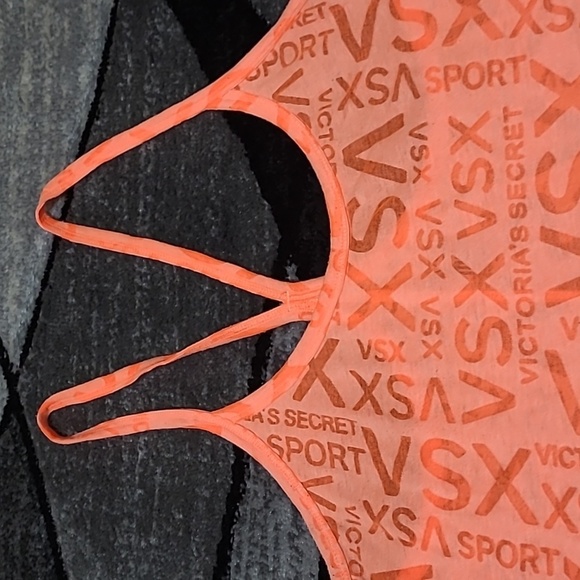 VINTAGE VS VSX SPORT RACERBACK STRAPPY ORANGE LOGO TANK-TOP - Picture 3 of 13